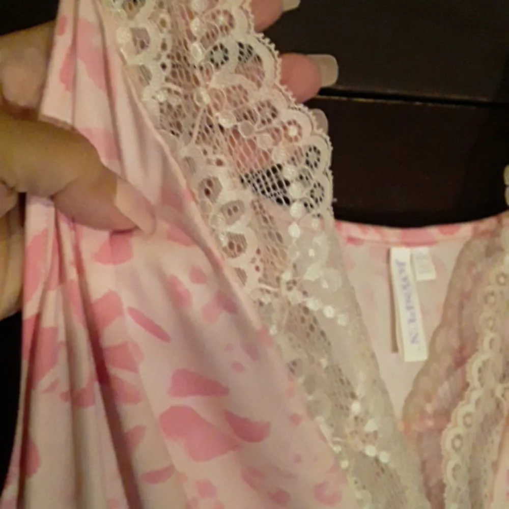 Joyspun 3X Adorable Adj Straps Nightgown Pink Cheetah Print - Picture 6 of 15
